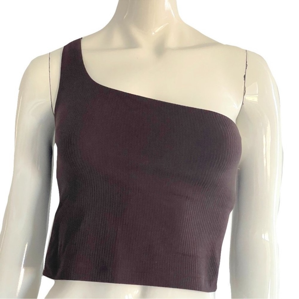 lululemon Ribbed Nulu Asymmetrical Yoga Tank Top in Espresso. Size 4 - Picture 4 of 9
